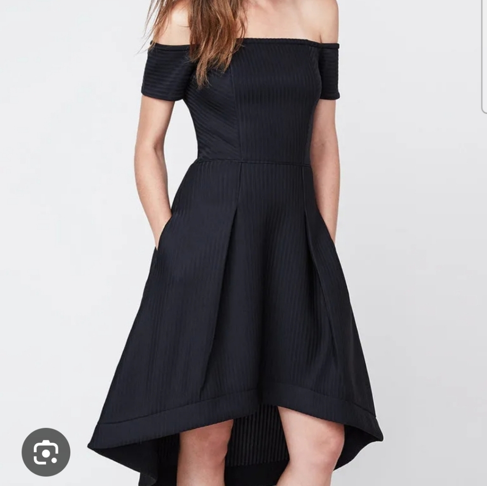 RACHEL Rachel Roy Off-Shoulder Black High Low Dress